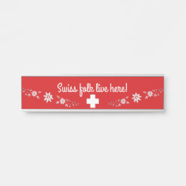 Porte-nom Pour Porte Drapeau suisse et edelweiss