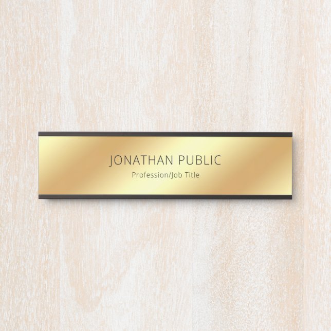 Porte-nom Pour Porte Elégant design or moderne look design Modèle glamo (Devant)