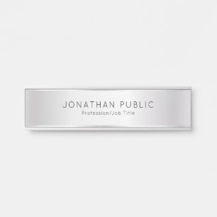 Porte-nom Pour Porte Élégant Modèle Personnalisé Moderne Glamor Faux Ar