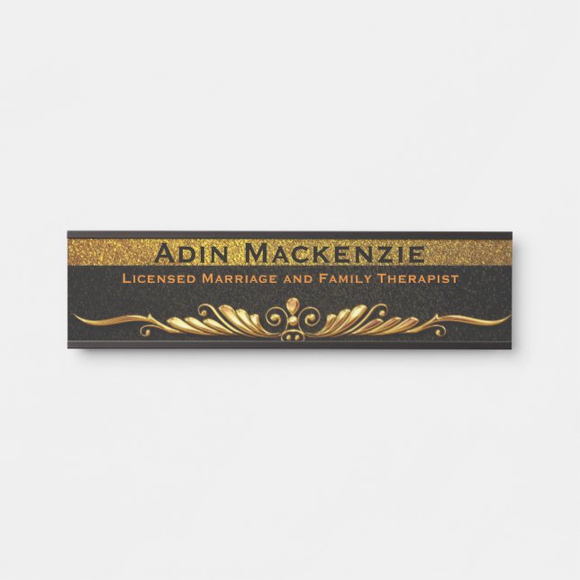 Porte-nom Pour Porte Élégant Moderne Thérapeute Officier LMFT Office (Devant)