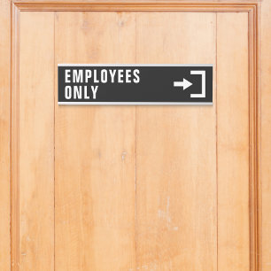 Porte-nom Pour Porte Employés uniquement Bureau d'affaires noir