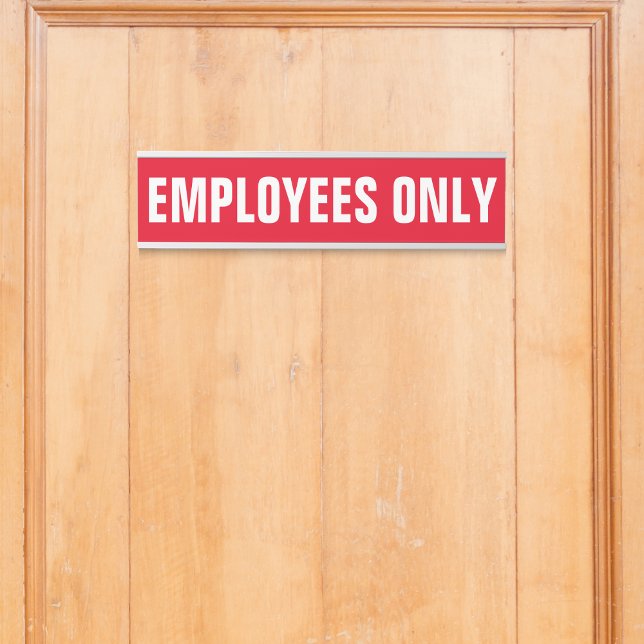 Porte-nom Pour Porte Employés uniquement Business Office Rouge (Employees Only Business Office Red Door Sign)