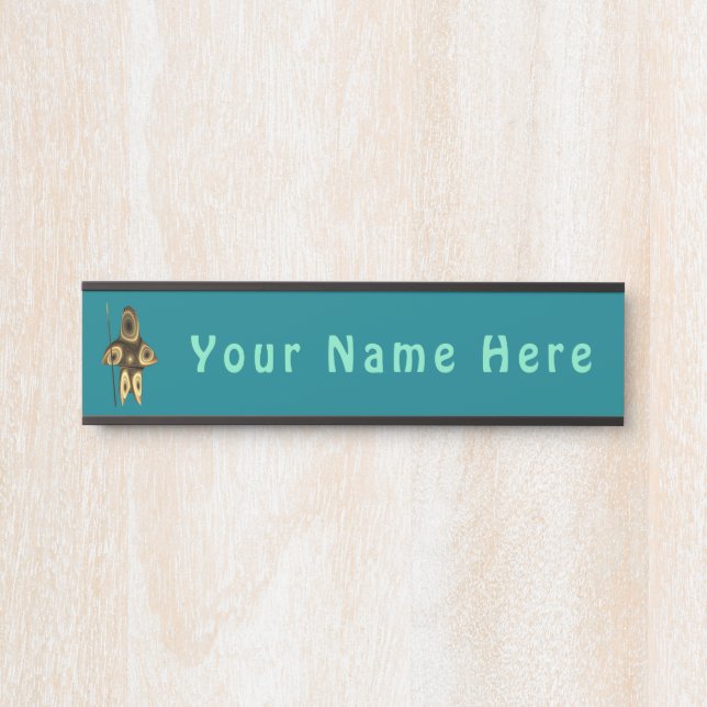 Porte-nom Pour Porte Empreinte de patte d'ours polaire (Devant)