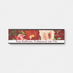 Porte-nom Pour Porte Enseigne de porte de fleurs florales personnalisée