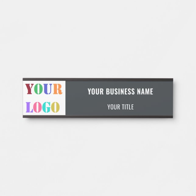 Porte-nom Pour Porte Enseigne de porte personnalisée avec logo et texte (Devant)