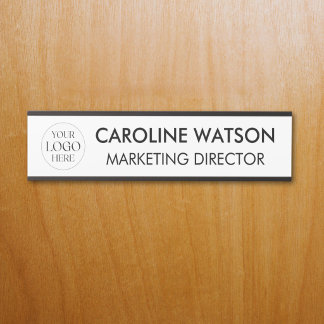 Porte-nom Pour Porte Enseigne personnalisée moderne avec nom et logo d'