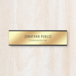 Porte-nom Pour Porte Glamor Black Gold Elegant Luxe Moderne Pansement