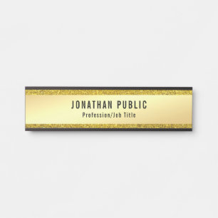 Porte-nom Pour Porte Glamor Moderne Faux Gold Parties scintillant Éléga