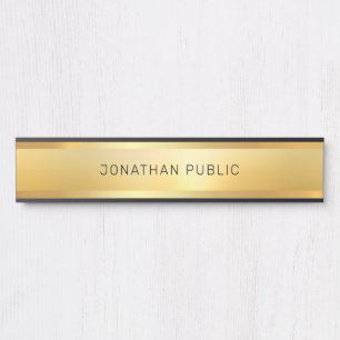 Porte-nom Pour Porte Glamour Faux Or tendance Modèle moderne élégant
