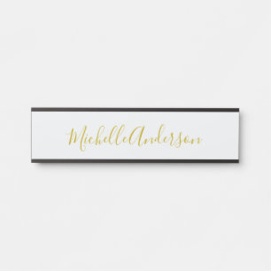 Porte-nom Pour Porte Gold Color Modern Minimaliste Nom d'écriture manus
