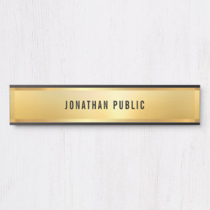 Porte-nom Pour Porte Gold Look Glamor Professionnel Modèle moderne