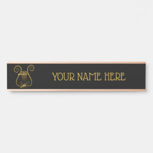 Porte-nom Pour Porte Golden lyre