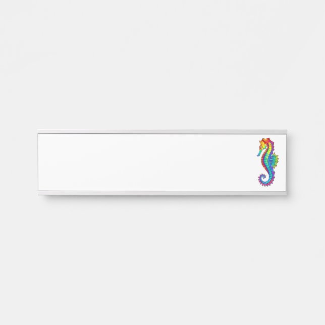 Porte-nom Pour Porte Hippocampe Polygonal Arc-en-Ciel (Devant)