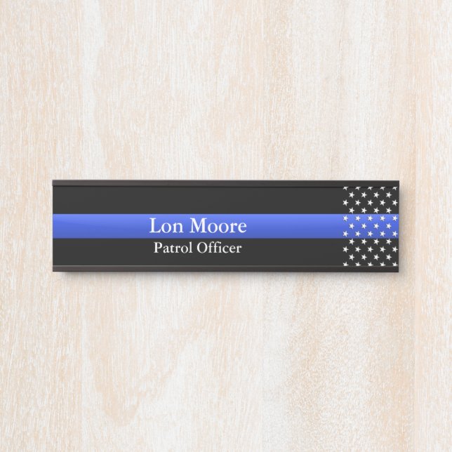 Porte-nom Pour Porte Ligne Bleue Fin - Étoiles (Devant)