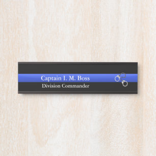 Porte-nom Pour Porte Ligne Bleue Mince - chaînes