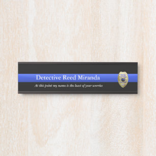 Porte-nom Pour Porte Ligne Bleue Mince - Miranda