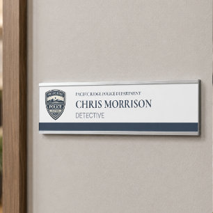 Porte-nom Pour Porte Logo d'agent de police