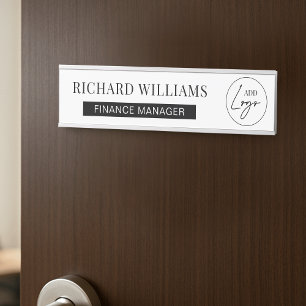 Porte-nom Pour Porte Logo d'entreprise minimaliste Nom de l'employé Tit