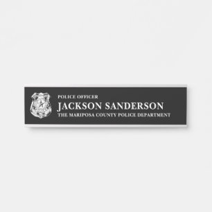 Porte-nom Pour Porte Logo du département de police pour l'application d