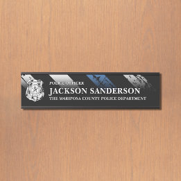 Porte-nom Pour Porte Logo du département de police Thin Blue Line