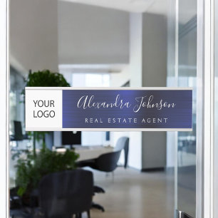 Porte-nom Pour Porte Logo Personnalisé Executive Navy Blue Professional