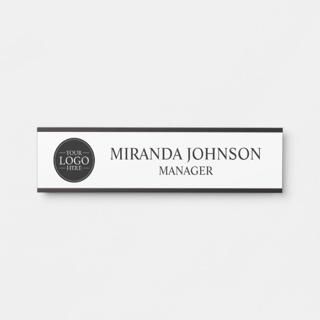 Porte-nom Pour Porte Logo professionnel personnalisé (Devant)