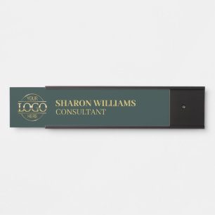Porte-nom Pour Porte Logo professionnel personnalisé Titre du travail V
