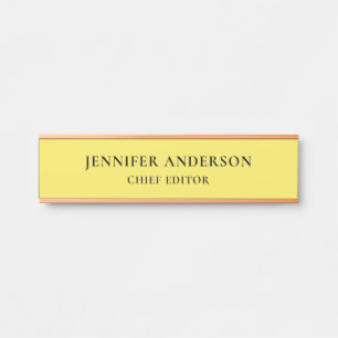 Porte-nom Pour Porte Maïs Jaune Professionnel Moderne Uni Minimaliste