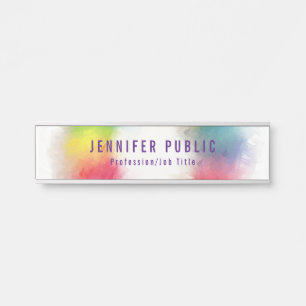 Porte-nom Pour Porte Modèle coloré de couleurs arc-en-ciel élégant mode