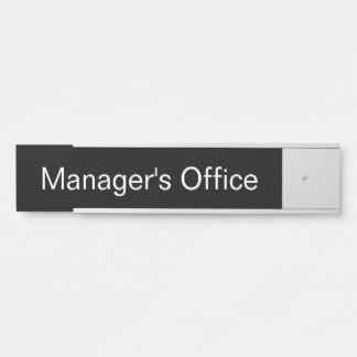 Porte-nom Pour Porte Modèle de texte noir et blanc du bureau du directe