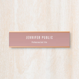 Porte-nom Pour Porte Modèle professionnel branché Rose Gold Modern