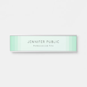 Porte-nom Pour Porte Modèle vert à la pointe tendance moderne
