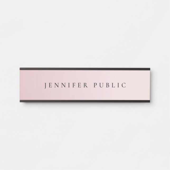 Porte-nom Pour Porte Modern Elegant Template Luxe Glamour Rose Gold (Devant)