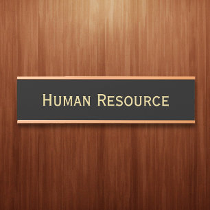 Porte-nom Pour Porte Moderne Black Faux Gold Bureau Nom du département