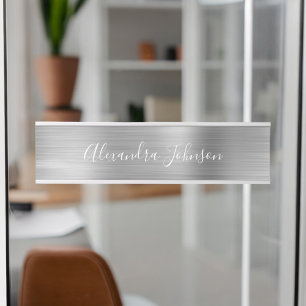 Porte-nom Pour Porte Moderne Luxe Silver Business Foil Moderne