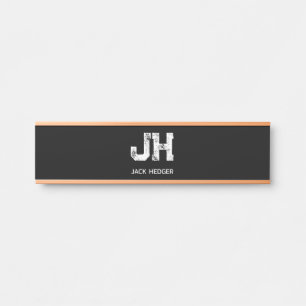 PORTE-NOM POUR PORTE MONOGRAMME DE NOM À DEUX LETTRES BLANC MINIMALISTE
