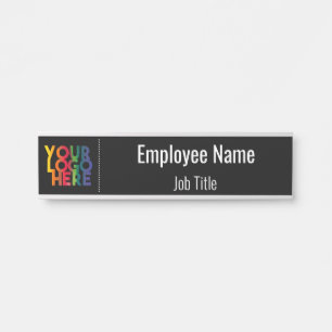 Porte-nom Pour Porte Noir simple logo d'entreprise Arrière - plan noir