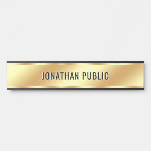 Porte-nom Pour Porte Nom de texte personnalisé Maison noire et or luxue