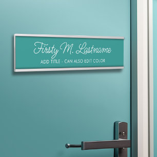 Porte-nom Pour Porte Nom et titre Calligraphie - CAN EDIT COULEUR turqu