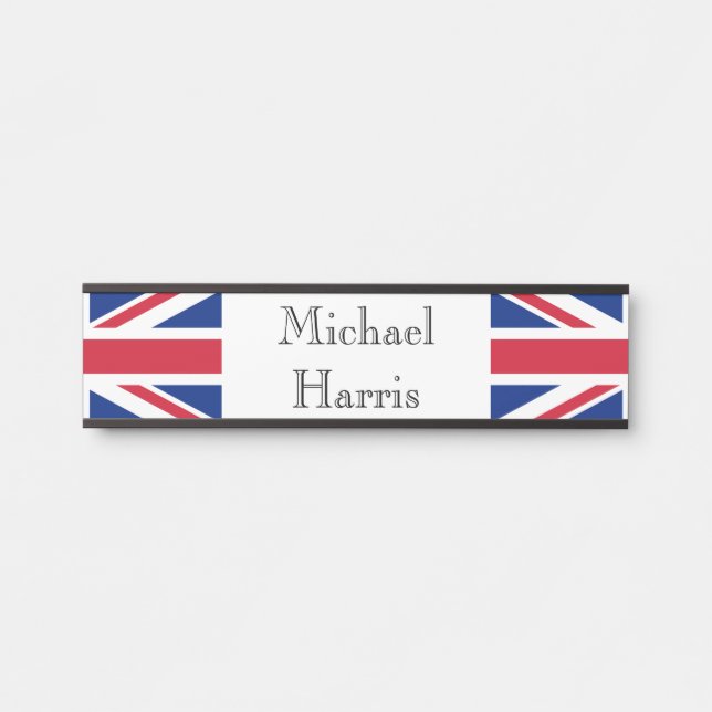 Porte-nom Pour Porte Nom personnalisé Union Jack Indicateur npt (Devant)