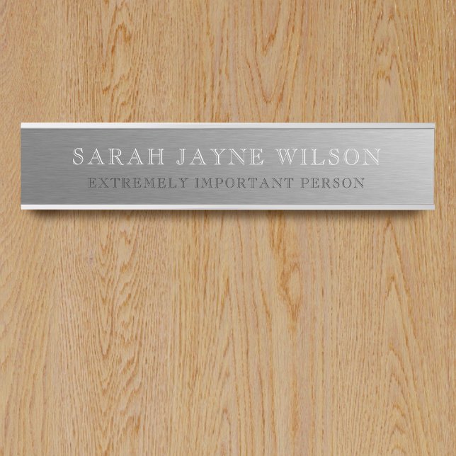 Porte-nom Pour Porte Office Argent extrêmement important (Just add your name)