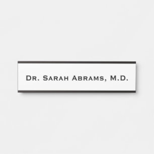 Porte-nom Pour Porte Panneau de nom de porte de médecin de bureau blanc