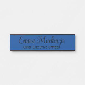 Porte-nom Pour Porte Panneau de porte à script bleu pour bureau