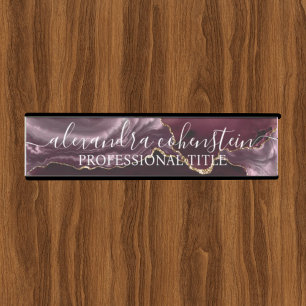 Porte-nom Pour Porte Panneau de porte de bureau en agate de marbre mode
