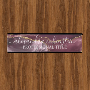 Porte-nom Pour Porte Panneau de porte de bureau en agate de marbre mode