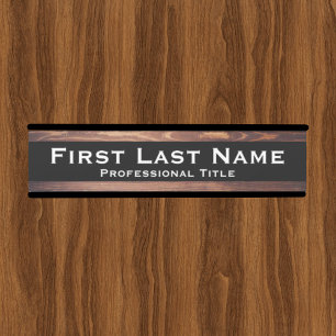 Porte-nom Pour Porte Panneau de porte de bureau moderne aspect grain de