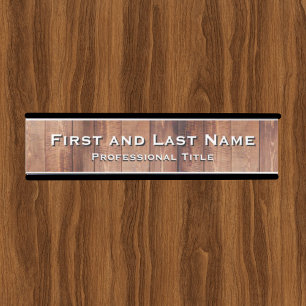 Porte-nom Pour Porte Panneau de porte de bureau moderne aspect grain de