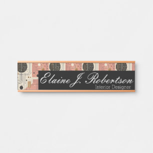Porte-nom Pour Porte Panneau de porte de bureau - Moderne du milieu du 