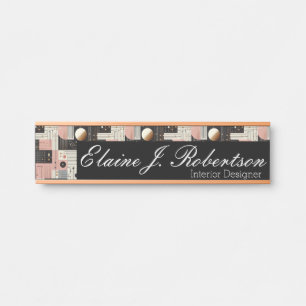Porte-nom Pour Porte Panneau de porte de bureau - Moderne du milieu du 
