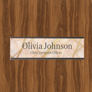 Porte-nom Pour Porte Panneau de porte de bureau Rose Gold Marble Rose e